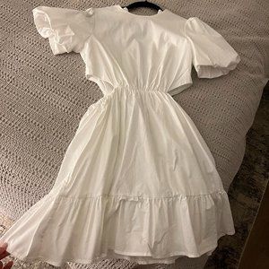 Wayf Cut-out Short White Dress